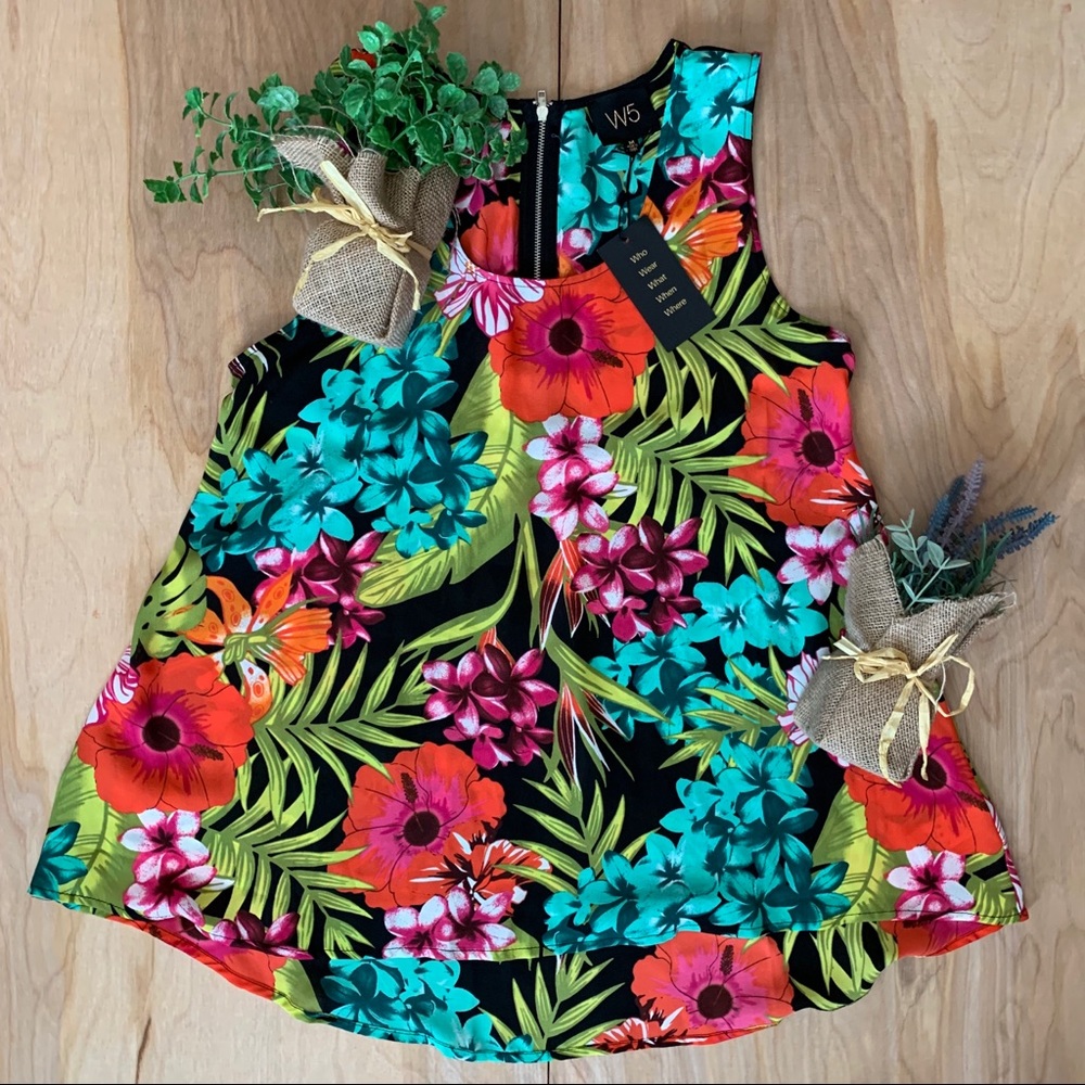 Anthropologie W5 Tank Blouse floral